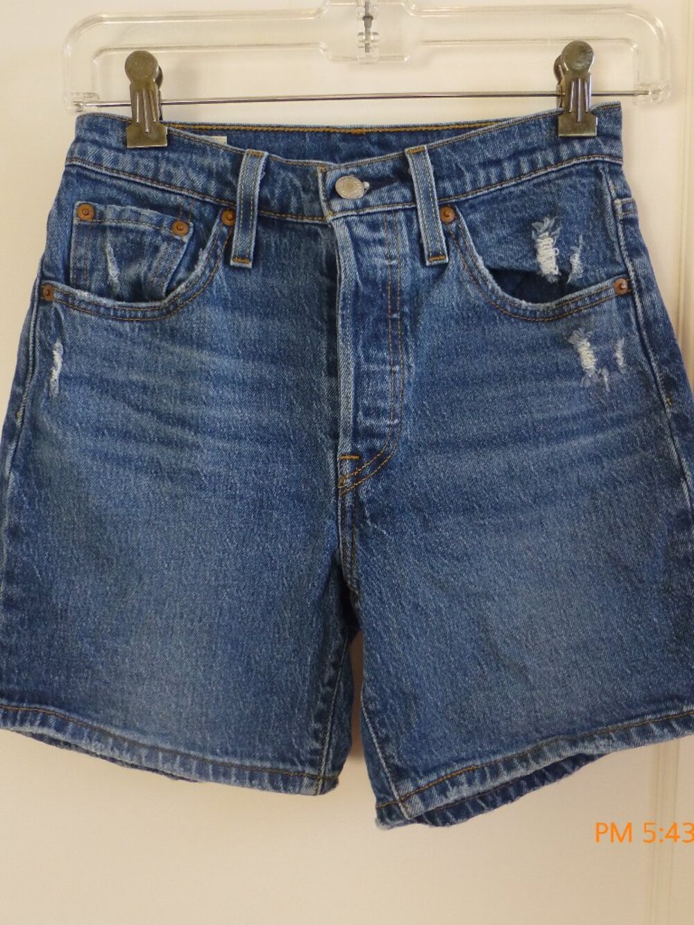 Levi’s Premium 501 Denim Shorts Women’s High Rise Button Fly size 24